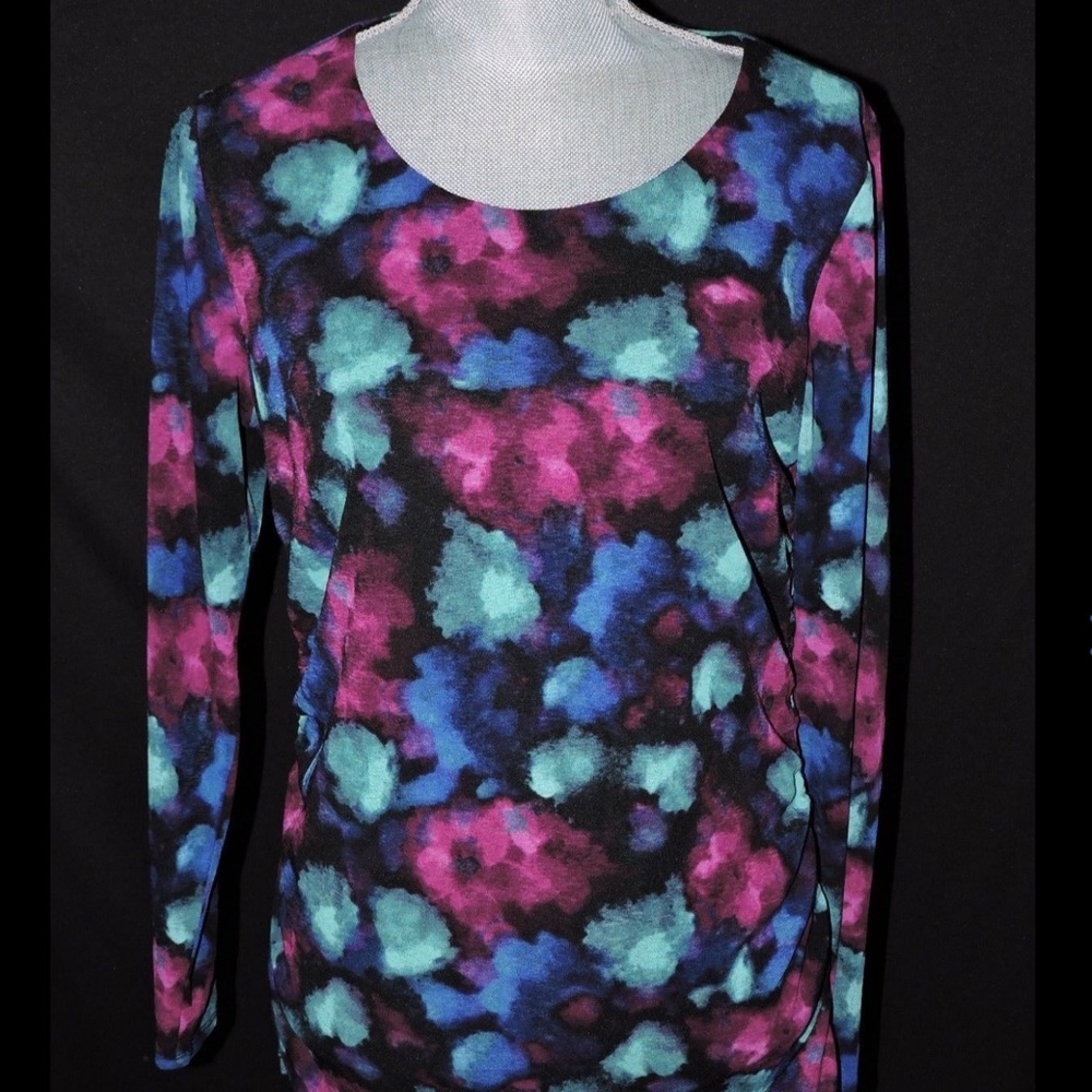 Coldwater Creek Spring Blouse Shirt Top Ruched 14 - Picture 6 of 7